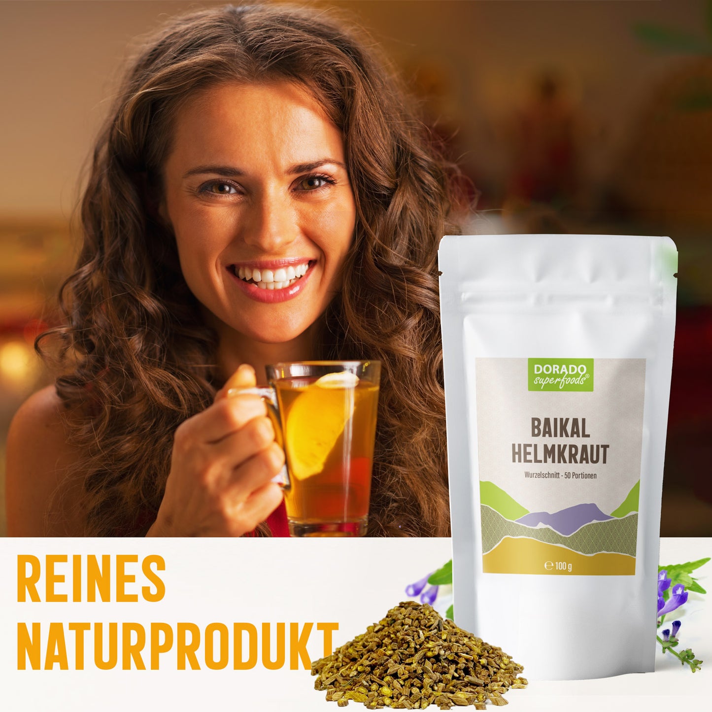 Baikal Helmkraut Tee | Wurzelschnitt 100g | Scutellaria baicalensis | ohne Zusatzstoffe