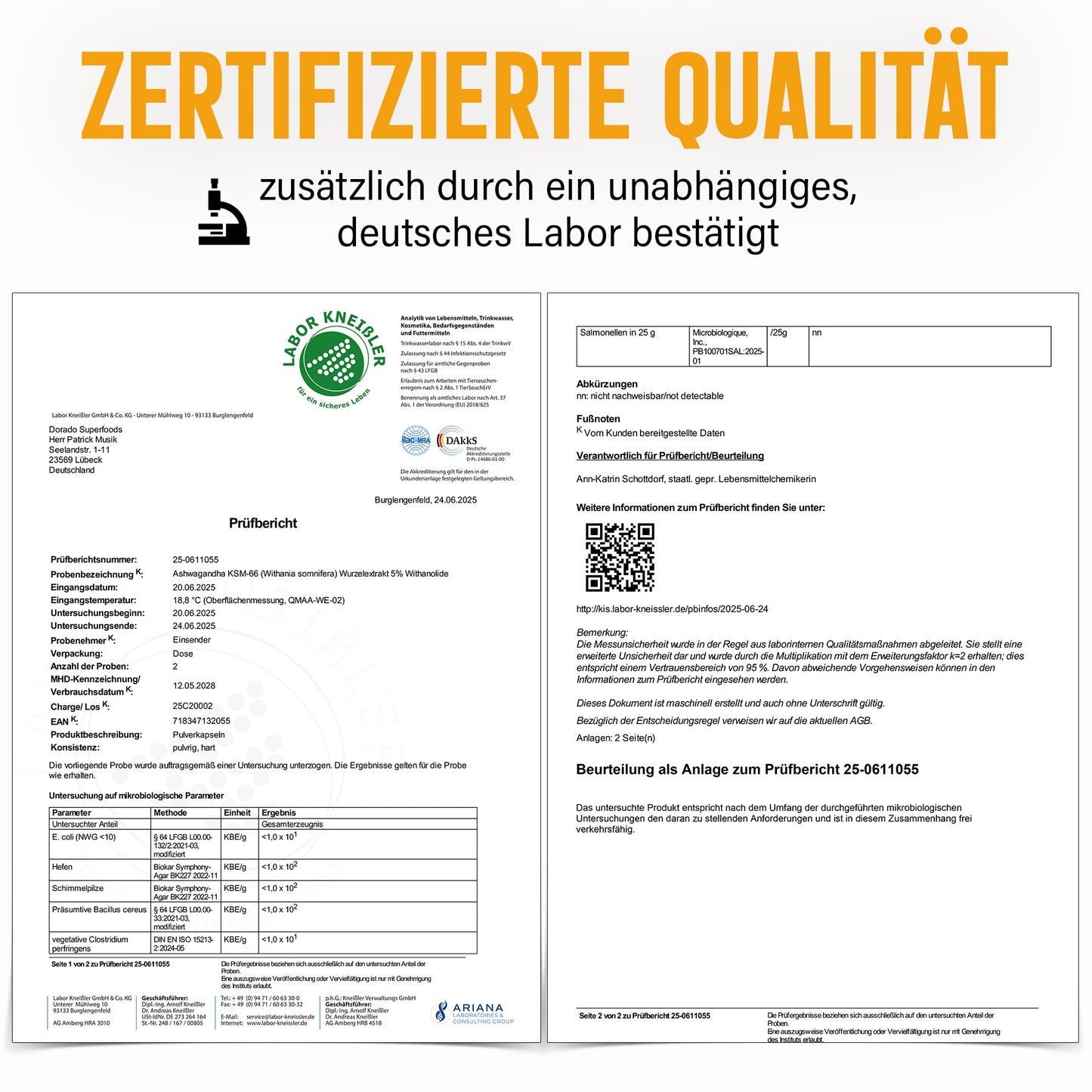 Ashwagandha KSM-66 Kapseln hochdosiert | 300mg | 5% Withanolide | 120 vegane Kapseln