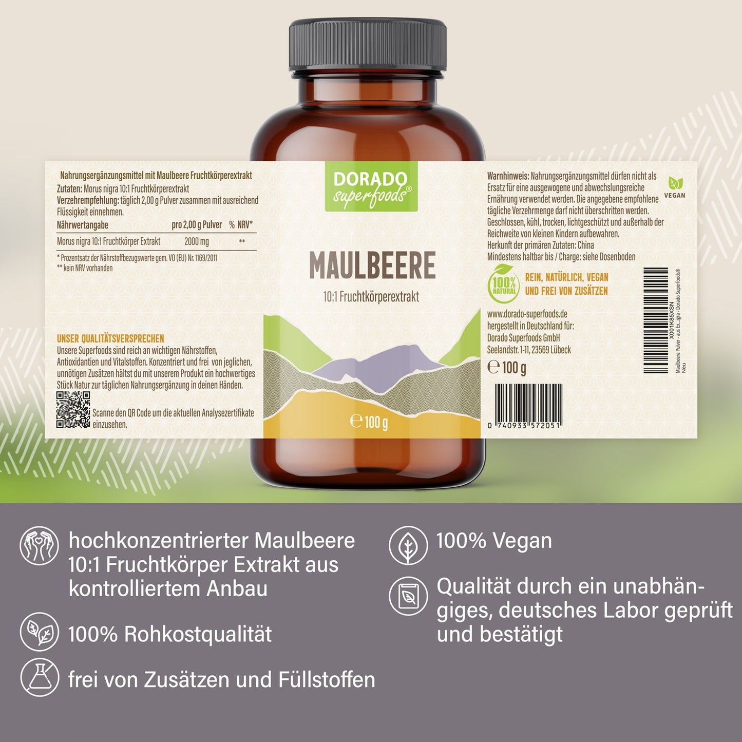 Maulbeere Pulver aus Extrakt  - 100 g, hochkonzentriert