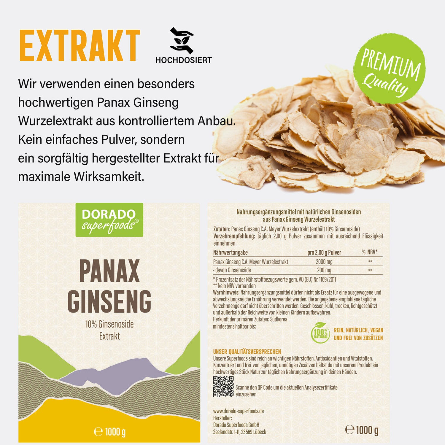 Panax Ginseng Nährwerte