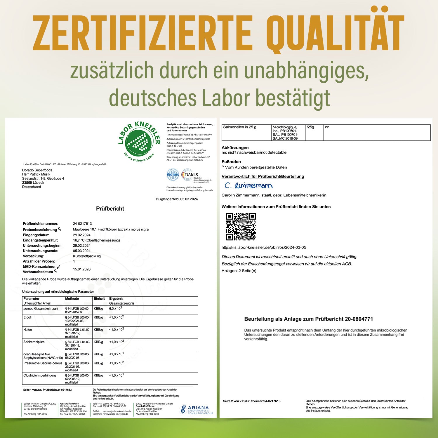 Maulbeere Extrakt Kapseln - 120 Stück, 950 mg Tagesportion