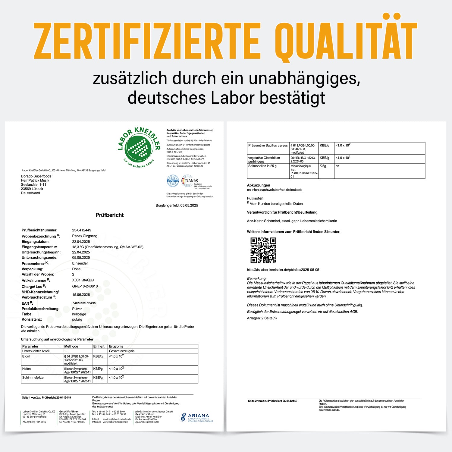 roter Ginseng Laboranalyse