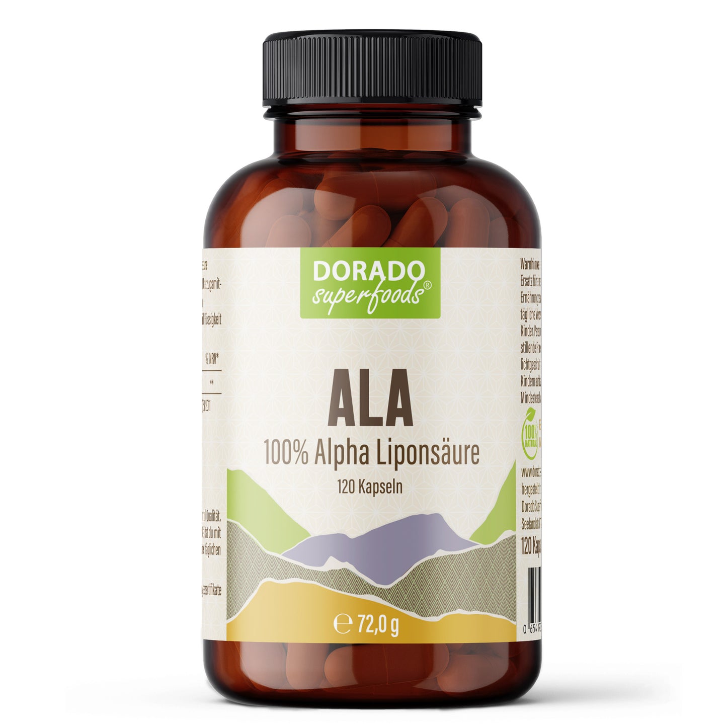 Alpha Liponsäure Kapseln hochdosiert | 500mg ALA | 120 vegane Kapseln | Antioxidantien