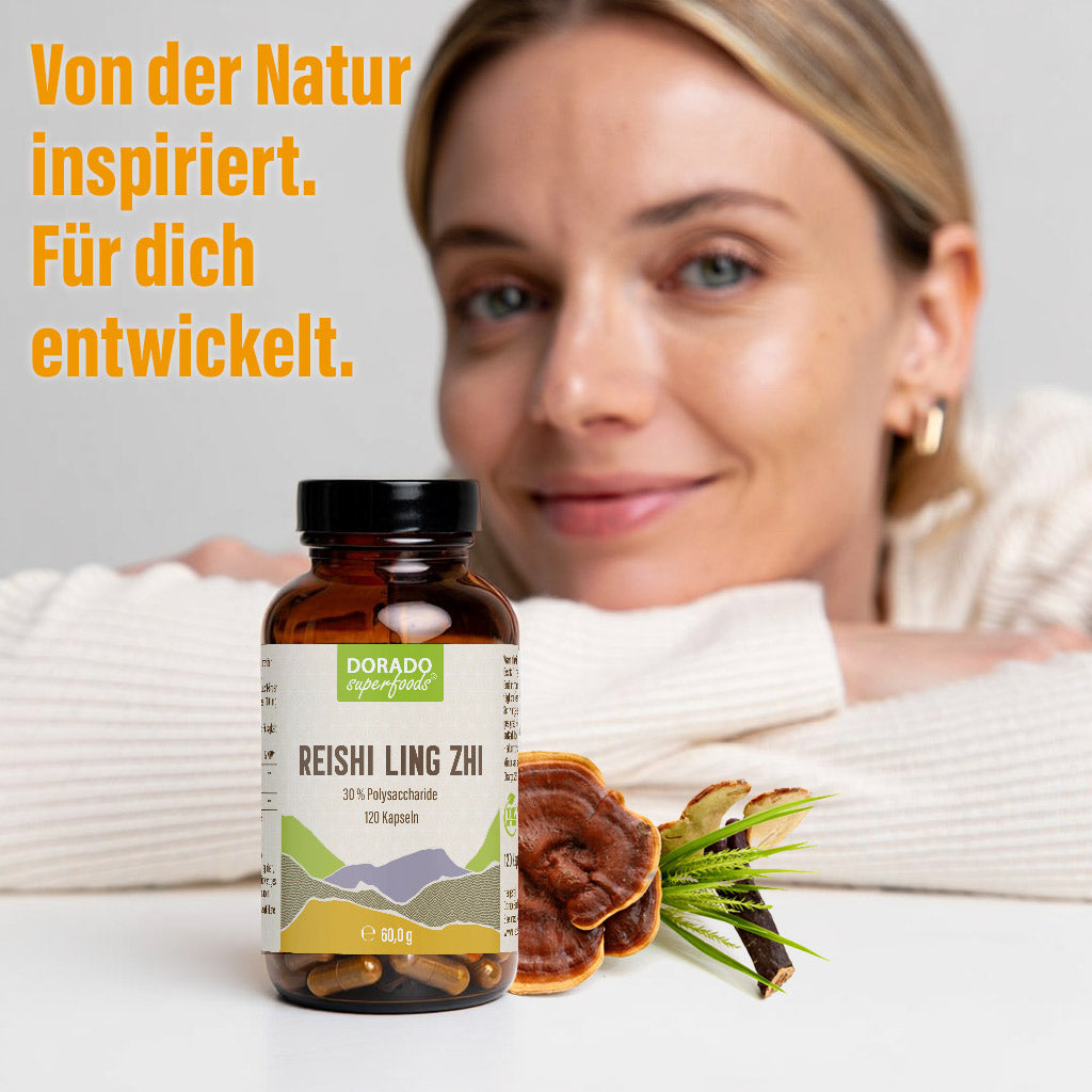 Reishi Extrakt Kapseln 30% Polysaccharide - 120 Stück, hochdosiert