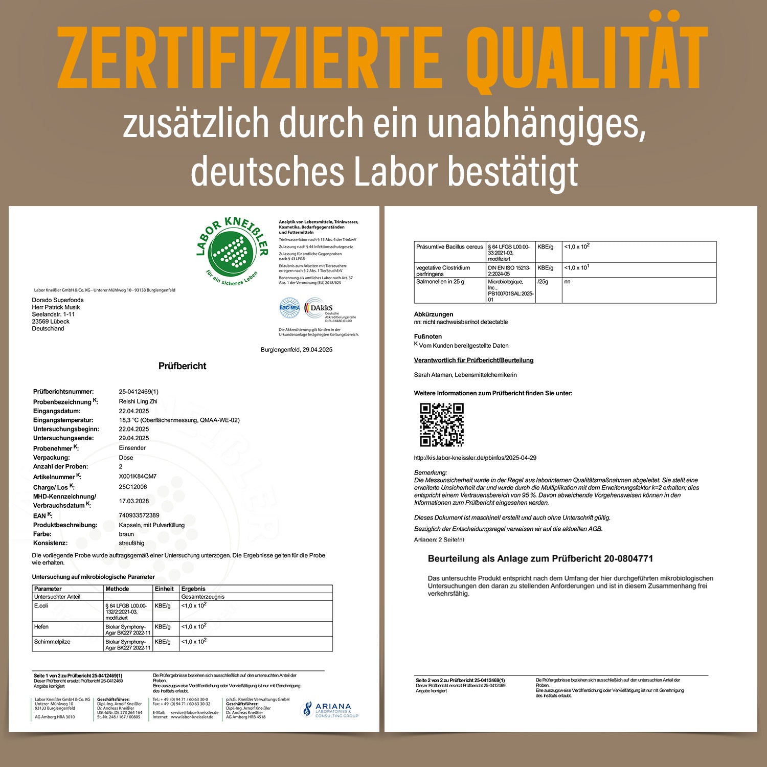 Reishi Extrakt Kapseln 30% Polysaccharide - 120 Stück, hochdosiert